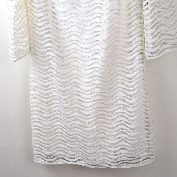 Lilly Pulitzer Topanga Dress Cameo White Wavy Knit Lace Size L NWT - Picture 10 of 15